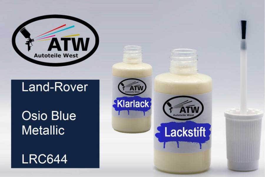 Land-Rover, Osio Blue Metallic, LRC644: 20ml Lackstift + 20ml Klarlack - Set, von ATW Autoteile West.
